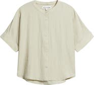 CITY BLUES Boxy Short Sleeve Button-Up Shirt