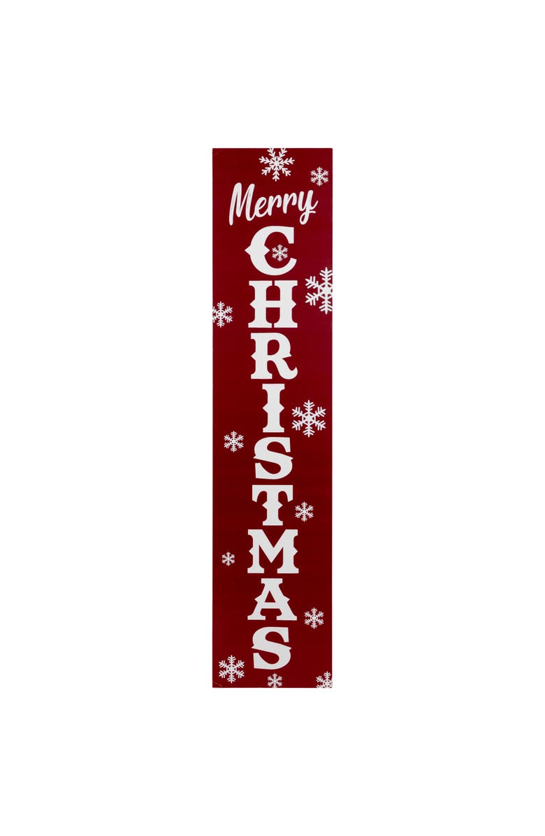 Northlight 36" Red and White "Merry Christmas" and Snowflake Porch Board Sign Decoration, Main, color, 