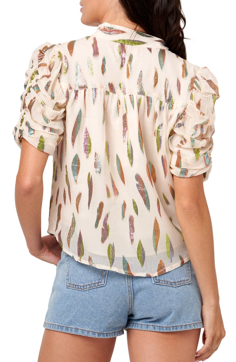 CIEBON Lissa Printed Button-Up Shirt, Alternate, color, Cream