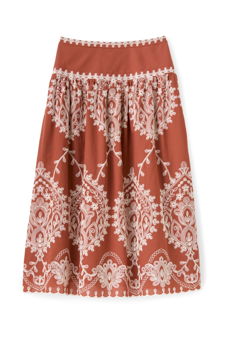 SP26 Georgia Midi Skirt - Saffron, Alternate, color, Red