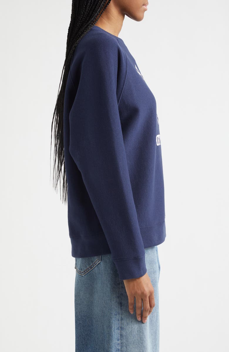 Sporty & Rich Veritas Crewneck Sweatshirt, Alternate, color, Dark Navy