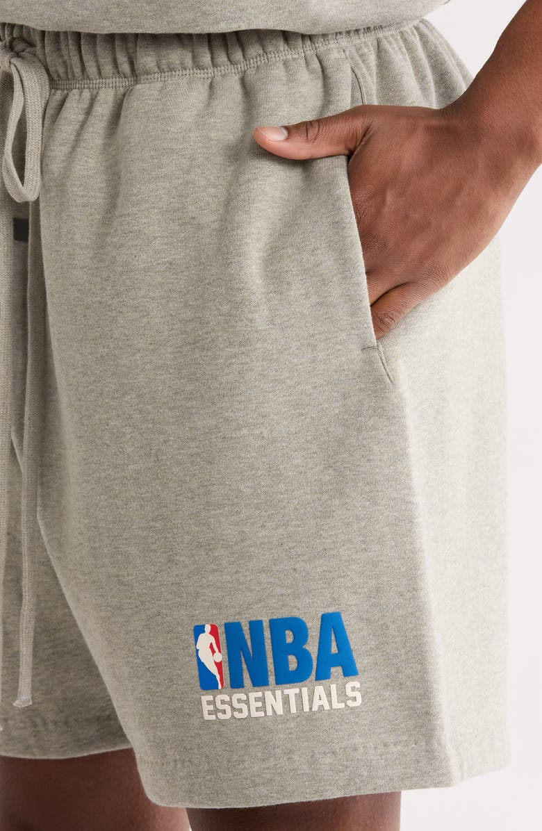Fear of God Essentials x NBA Classic Fit Sweat Shorts, Alternate, color, Concrete Heather