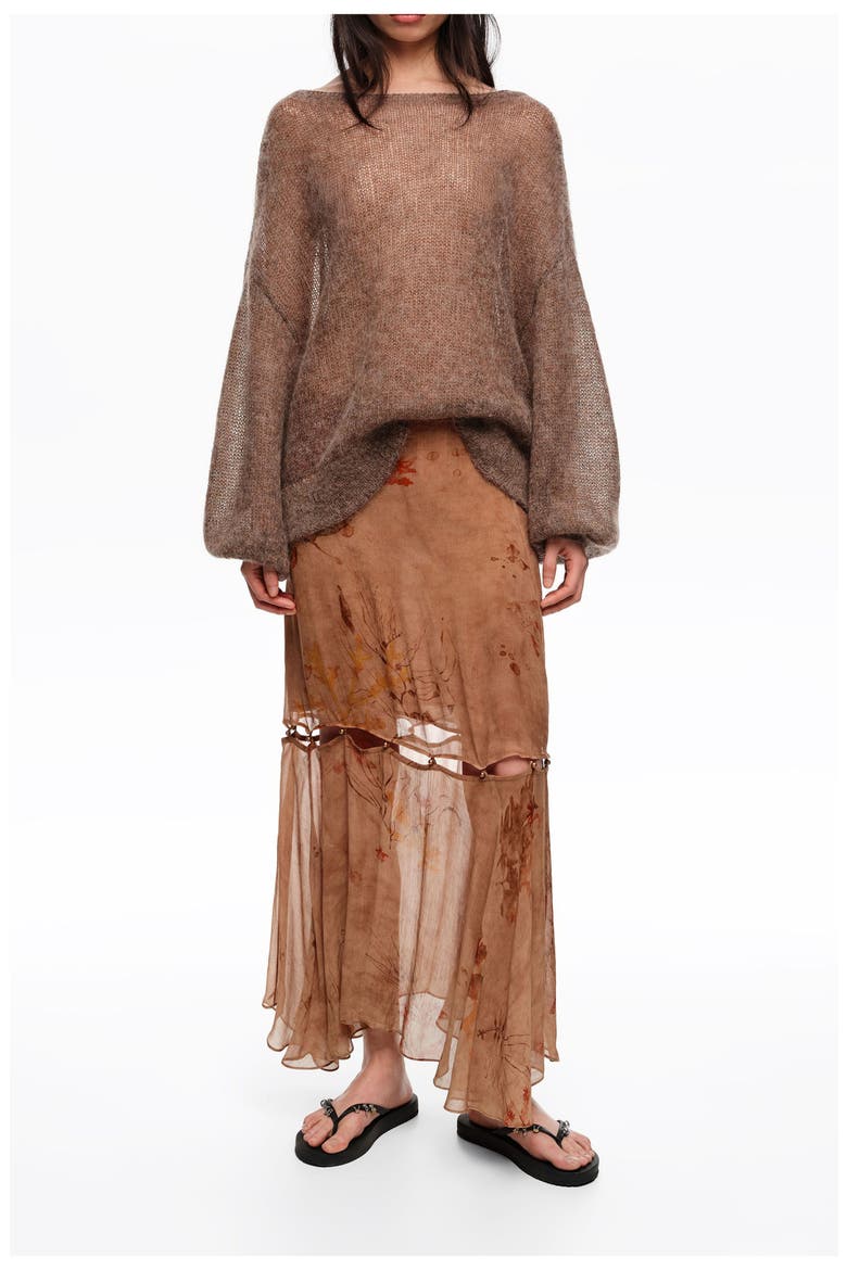 Flared Buttoned Skirt, Main, color, UNDERWATER GARDEN