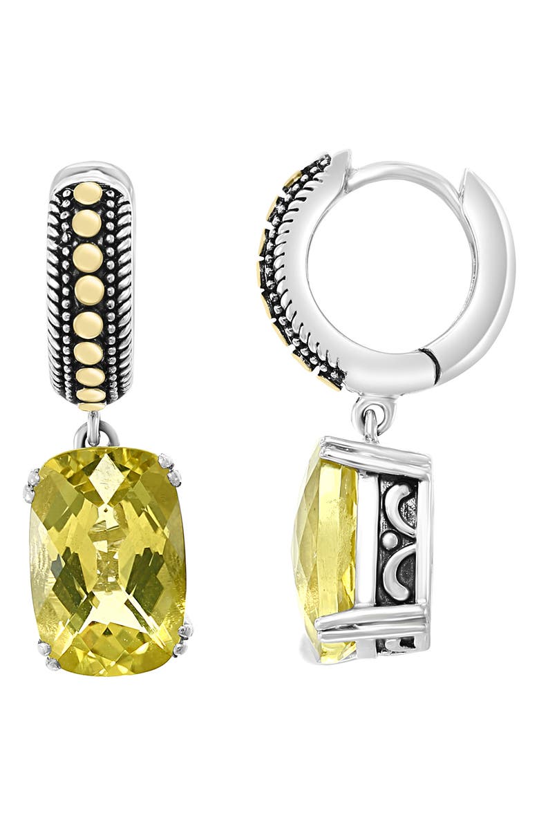 EFFY Citrine Dangle Hoop Earrings, Main, color, Yellow