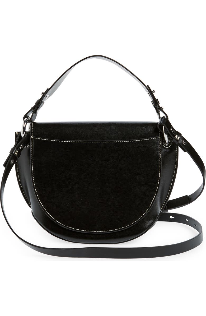 Ganni Banner Logo Recycled Leather Crossbody Bag, Alternate, color,