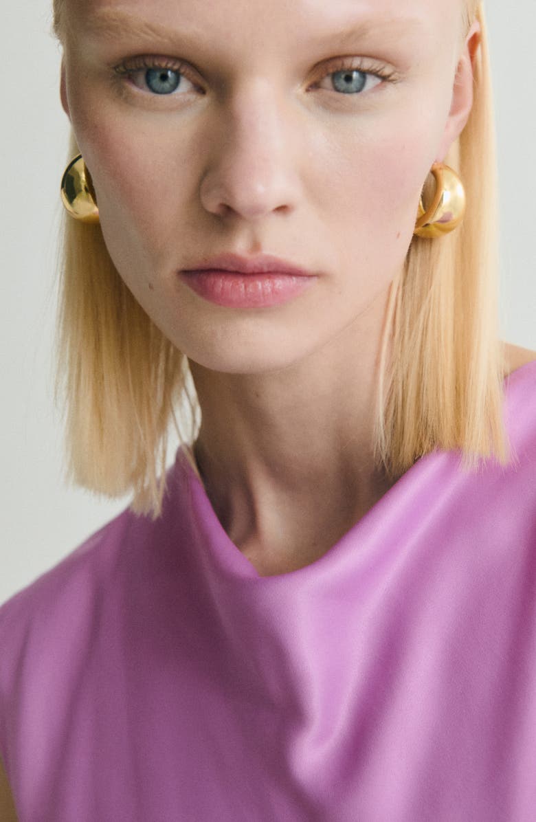 MANGO Satin Midi Dress, Alternate, color, Light/ Pastel Purple