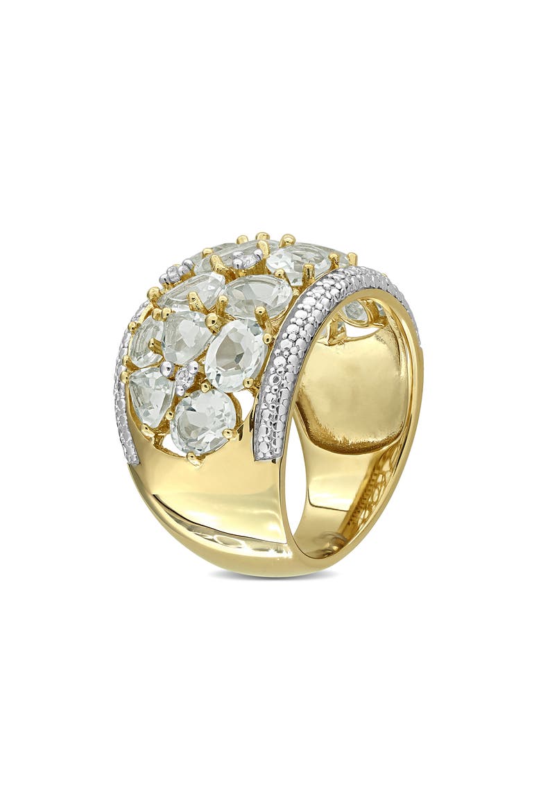 Green Quartz & Diamond Band Ring, Alternate, color, GREEN