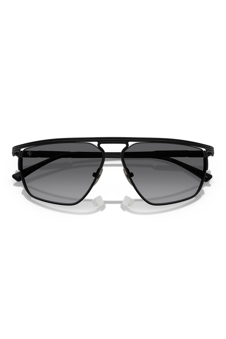 59mm Polarized Gradient Irregular Sunglasses, Alternate, color, BLACK / GREY GRADIENT POLAR