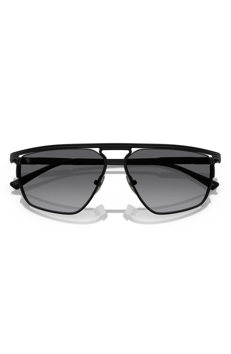 Scuderia Ferrari 59mm Polarized Gradient Irregular Sunglasses, Alternate, color, Black / Grey Gradient Polar
