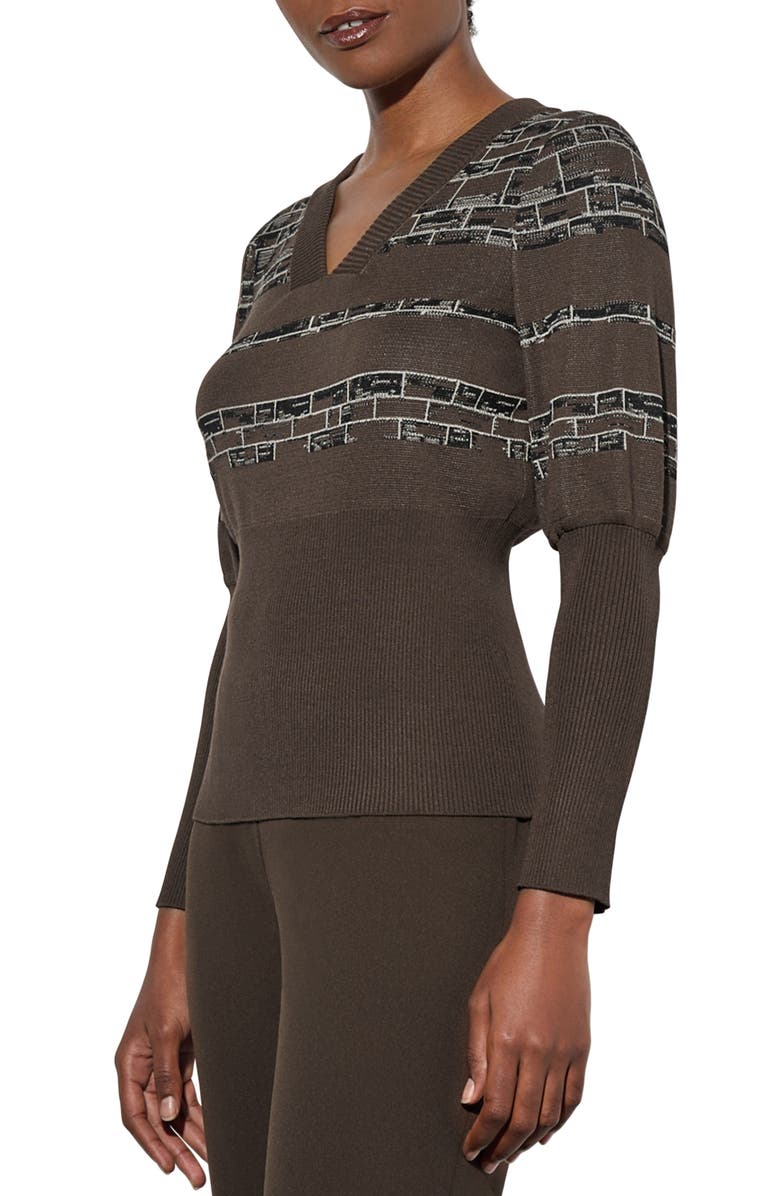 Ming Wang Jacquard Rib Sweater, Alternate, color,