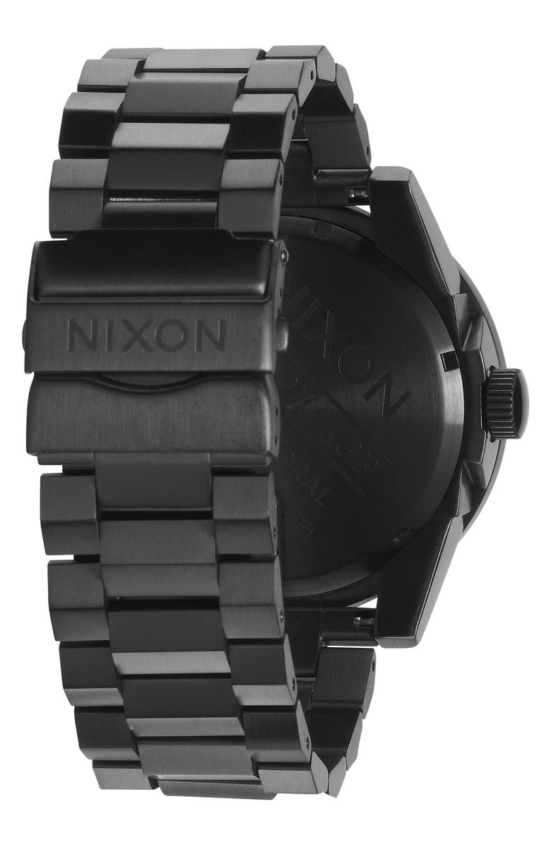 Nixon The Corporal Bracelet Watch, 48mm, Alternate, color, Super Black / Black Top