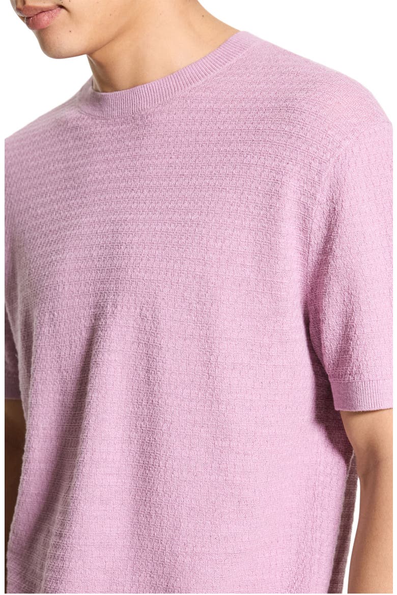 Kolben Short Sleeve Linen & Cotton Blend Crewneck Sweater, Alternate, color, PALE MAUVE - TV6