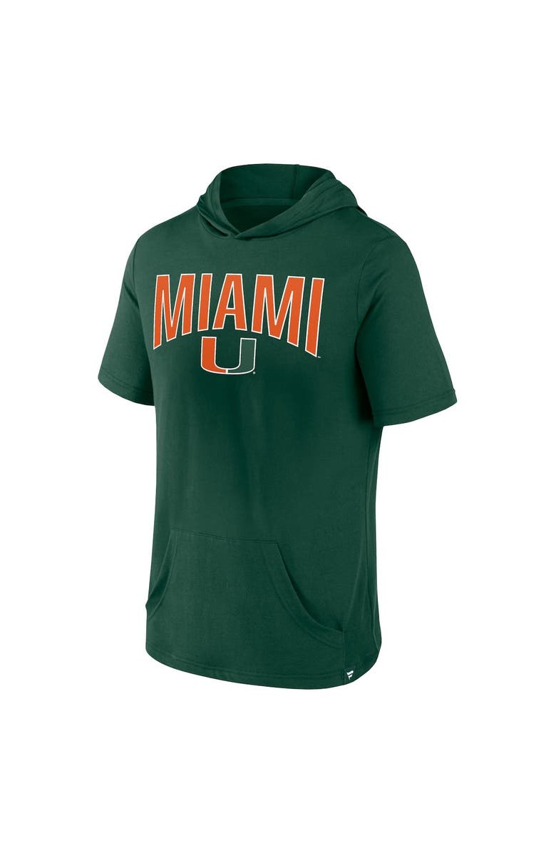FANATICS Men's Fanatics Branded Green Miami Hurricanes Outline Lower Arch Hoodie T-Shirt, Alternate, color, 