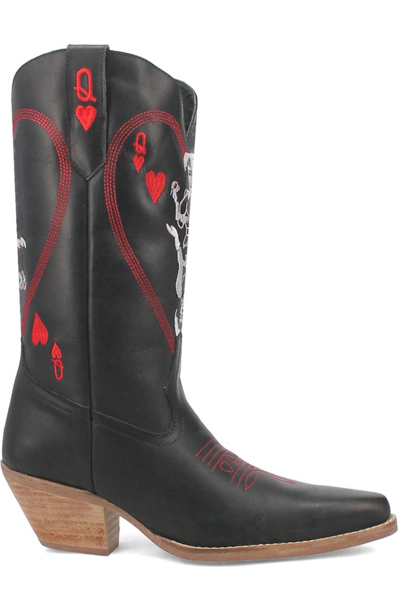 Dingo Queen a Hearts Western Boot, Alternate, color, Black