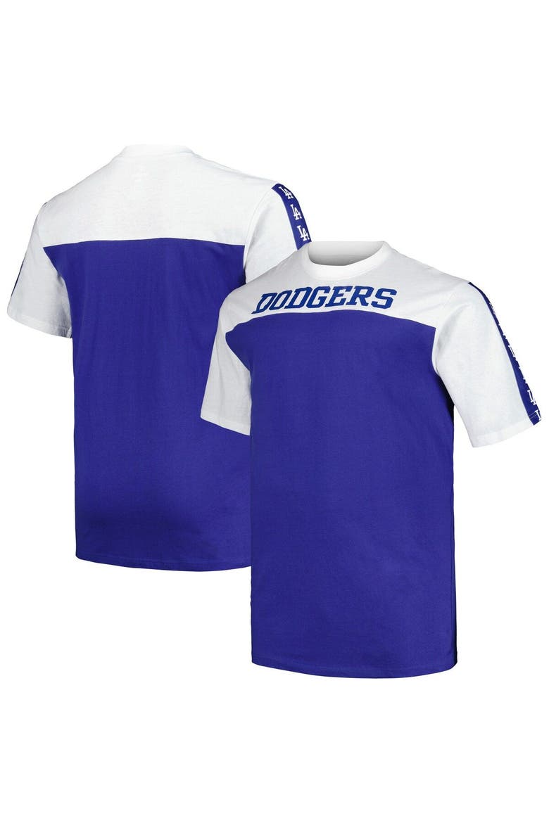 Men's Profile White/Royal Los Angeles Dodgers Big & Tall Yoke Knit T-Shirt, Main, color, White