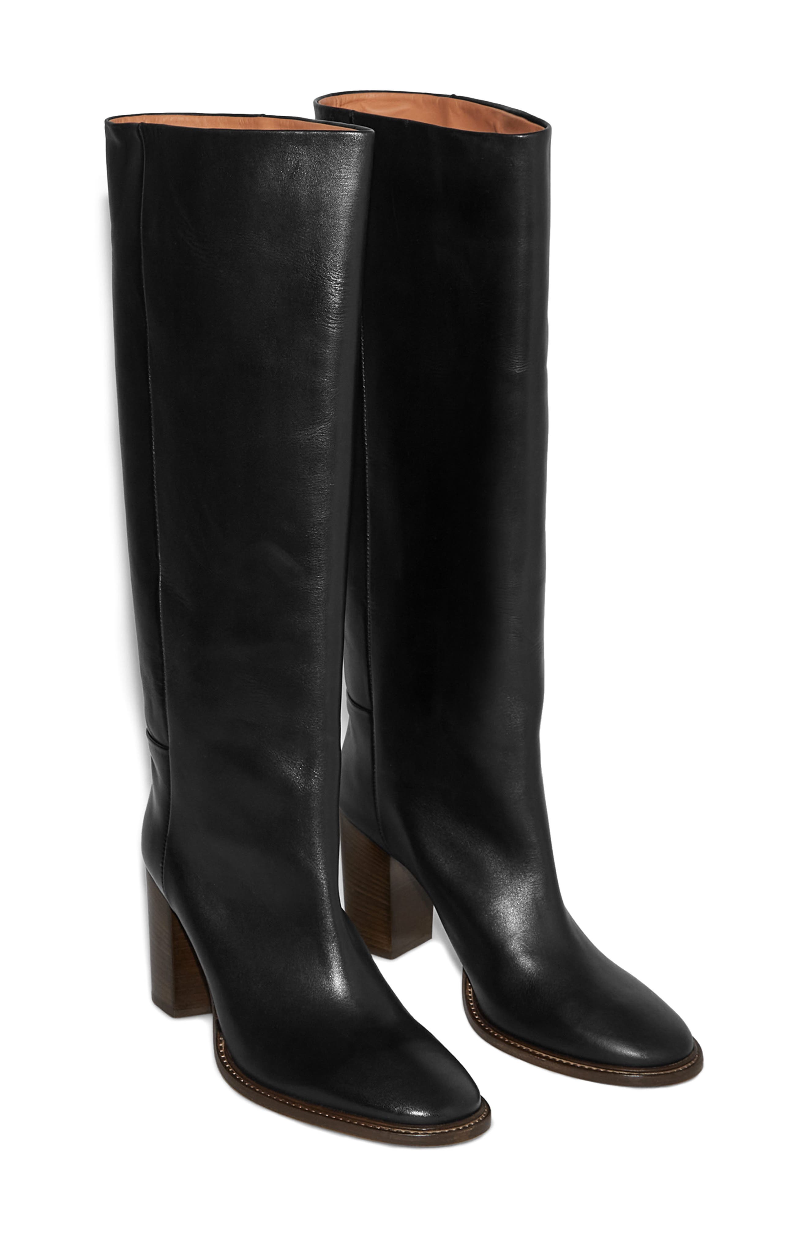 COS Knee High Leather Boot, Main, color, 