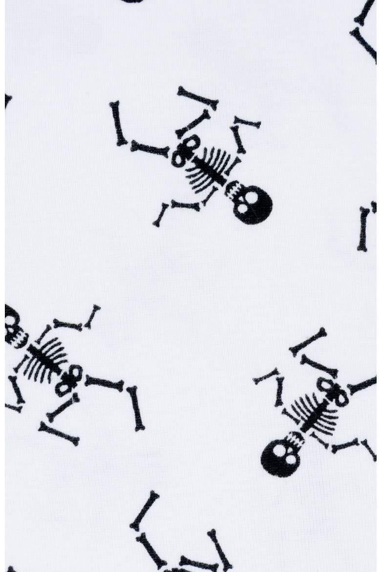 Kids Two-Piece Cotton Halloween Matching Family Pajamas, Fun Prints, Alternate, color, White Skeleton