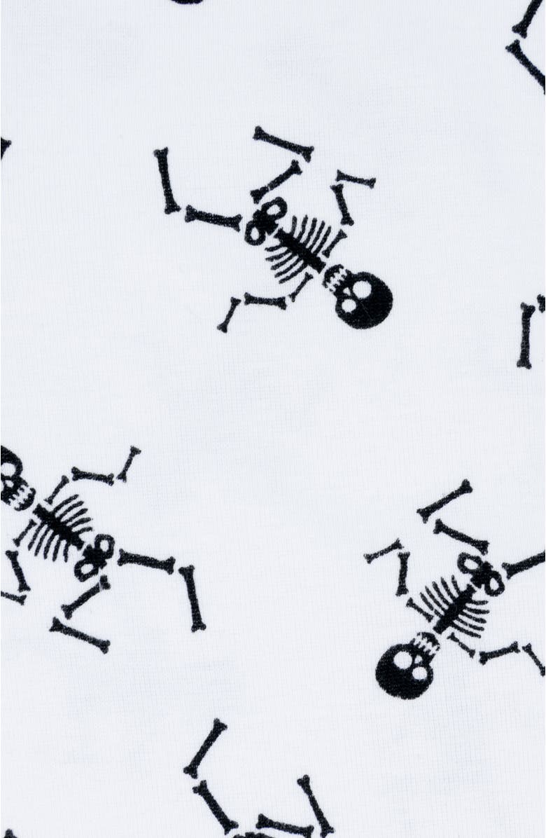 Leveret Kids Two-Piece Cotton Halloween Matching Family Pajamas, Fun Prints, Alternate, color, White Skeleton