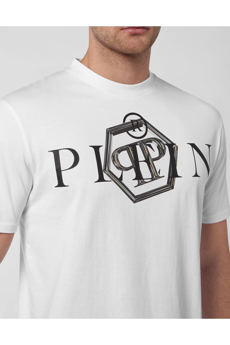 T-Shirt Round Neck Philipp Plein Tm Hexagon Men, Alternate, color, white/black