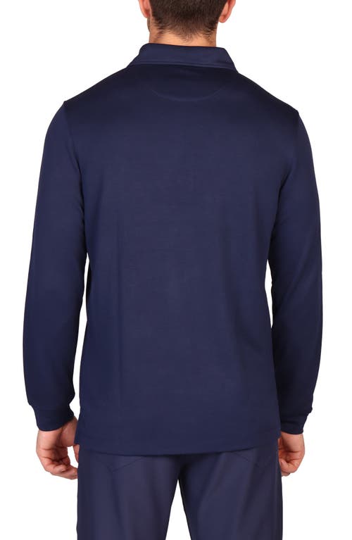 Tailorbyrd Long Sleeve Polo In Blue