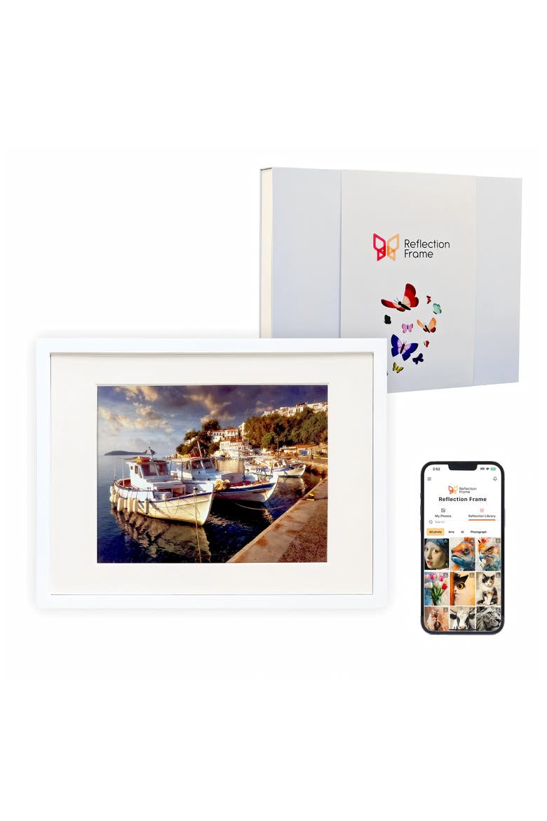 13.3in ePaper Display Cordless e-ink Digital Photo Art Frame, Main, color, White