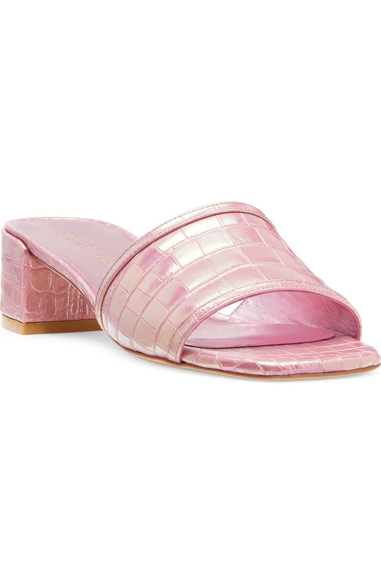 Stuart Weitzman Cayman Croc Embossed Block Heel Sandal, Main, color,