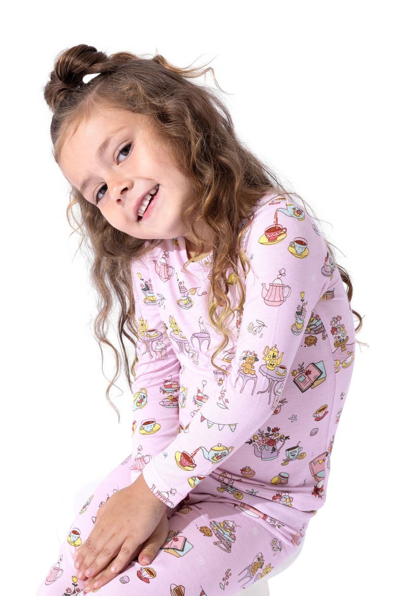 Kids' Tea Party Set of 2 Piece Pajamas, Alternate, color, Tea Party