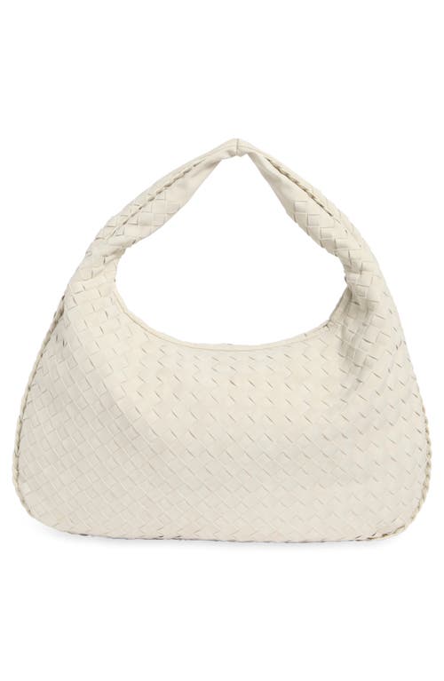 Urban Expressions Handbags Woven Faux Suede Shoulder Bag In White
