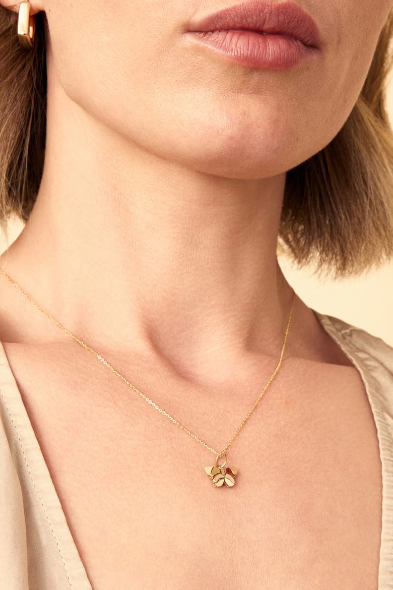 14K Gold Mosaic Butterfly Pendant Charm, Alternate, color, Yellow Gold, Mother of Pearl