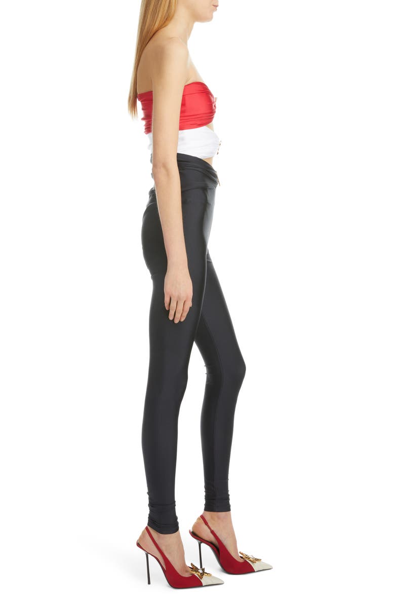 Yves Saint Laurent YSL Cutout Strapless Catsuit, Alternate, color,