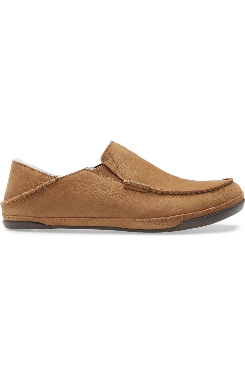 OluKai Kipuka Hulu Convertible Genuine Shearling Lined Slipper, Alternate, color, Toffee Leather
