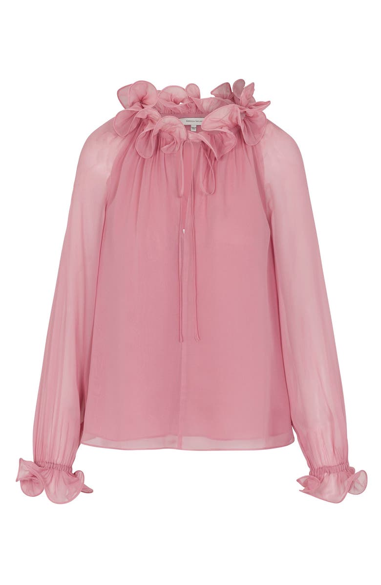 Rebecca Taylor Sarita Long-Sleeve Top, Alternate, color, Foxglove