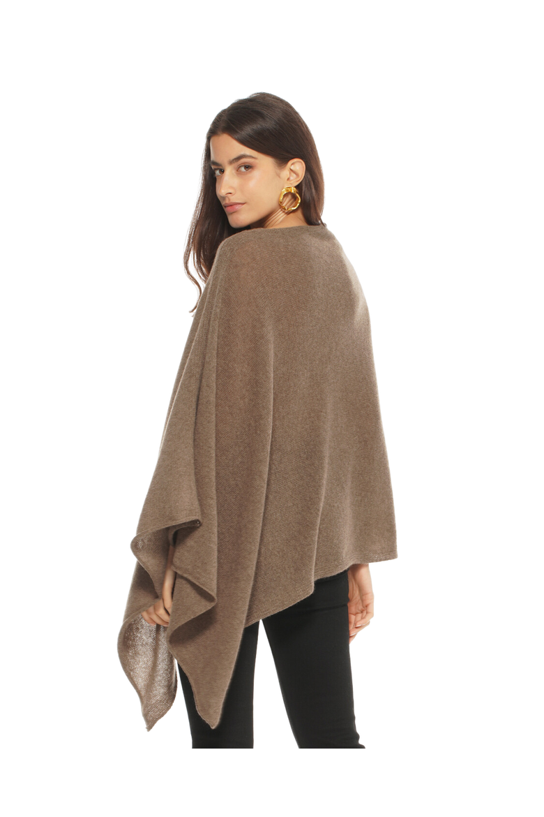Essential Pure Cashmere Poncho, Alternate, color, Camel