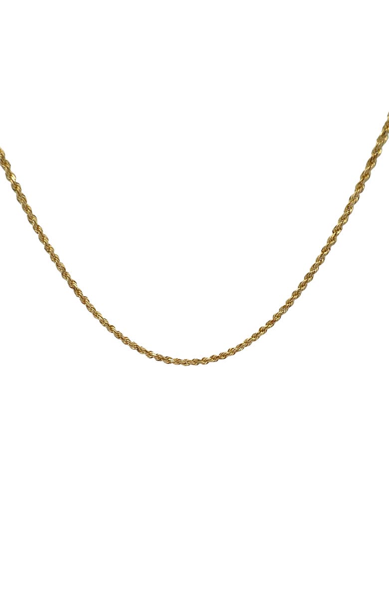 Ancona Jewelry 14K Diamond Cut Rope 2.2mm 16in Chain Necklace, Alternate, color, Yellow Gold