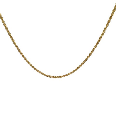 14K Diamond Cut Rope 2.5mm 22in 4g Chain Necklace