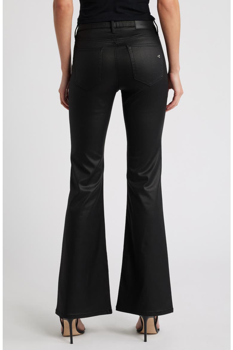 Coated Flare Jeans, Alternate, color, BLACK