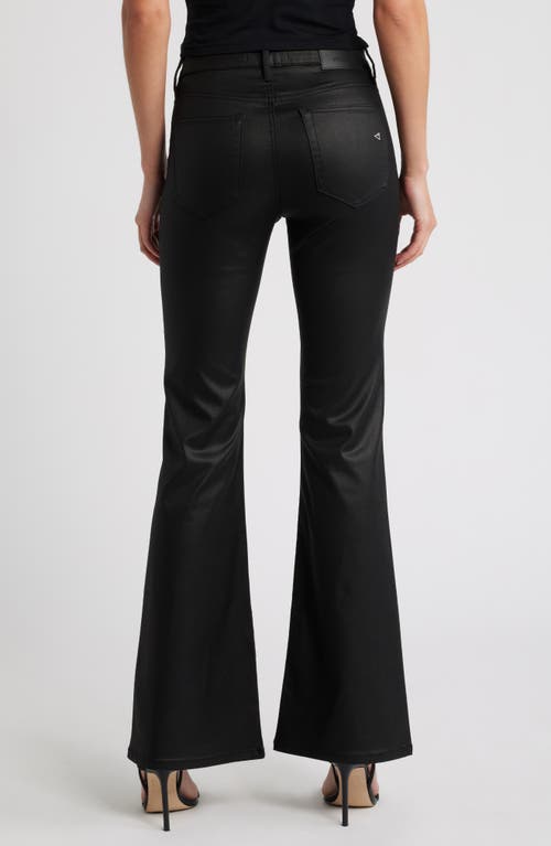 Hidden Jeans Coated Flare Jeans In Black