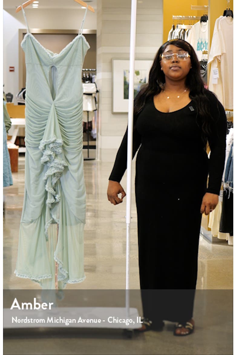 Gabriella Keyhole & Ruffle Mesh Body-Con Gown video