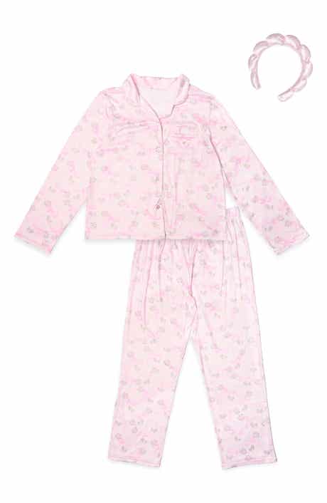 Kids' Bow Floral Pajamas & Headband Set