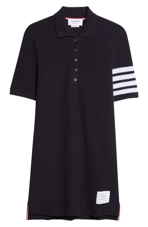 4-Bar Cotton Piqué Polo Dress