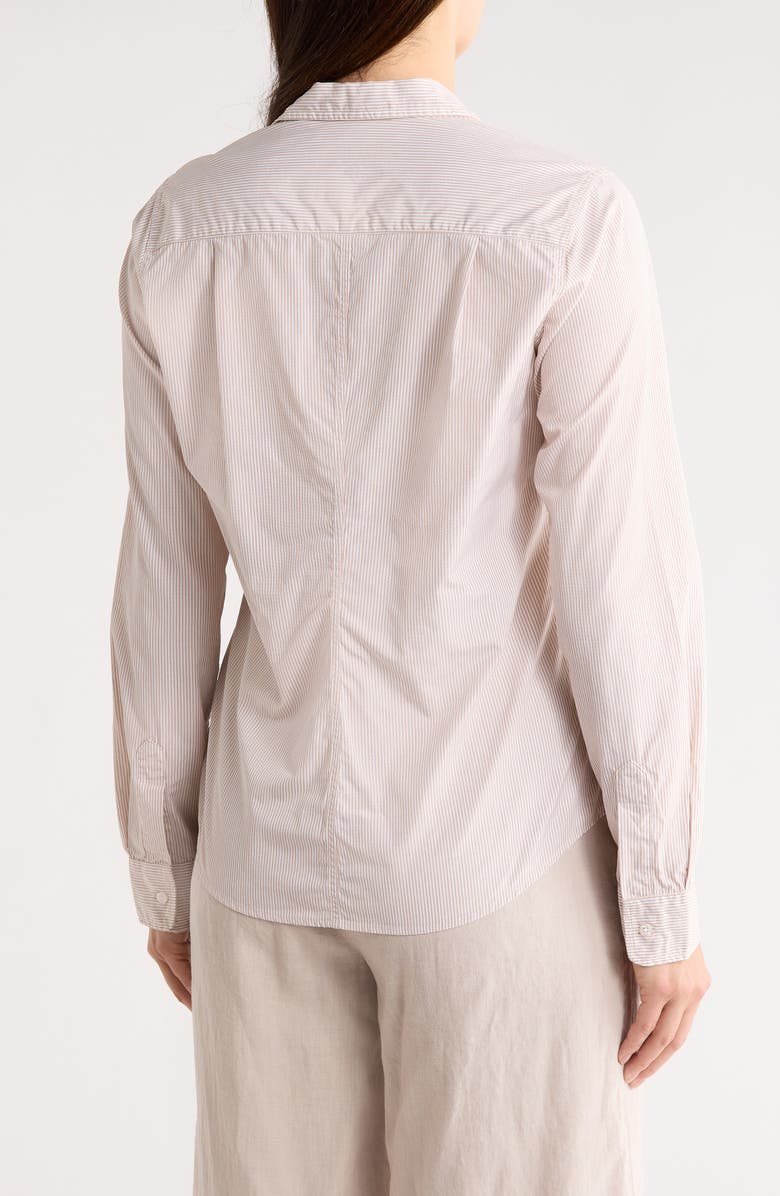 Frank & Eileen Tailored Cotton Button-Up Shirt, Alternate, color, Tan Mini White Stripe