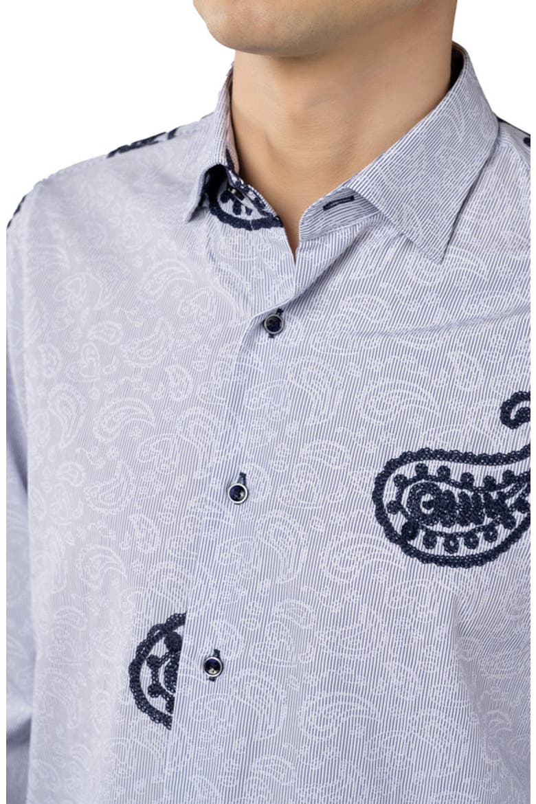 Stripe Paisley Shirt, Alternate, color, Blue