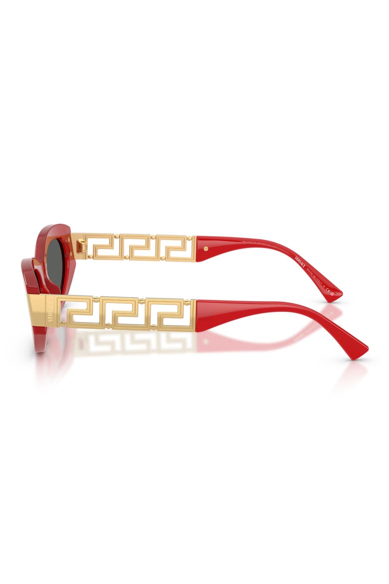 54mm Cat Eye Sunglasses, Alternate, color, FULL RED / DARK GREY