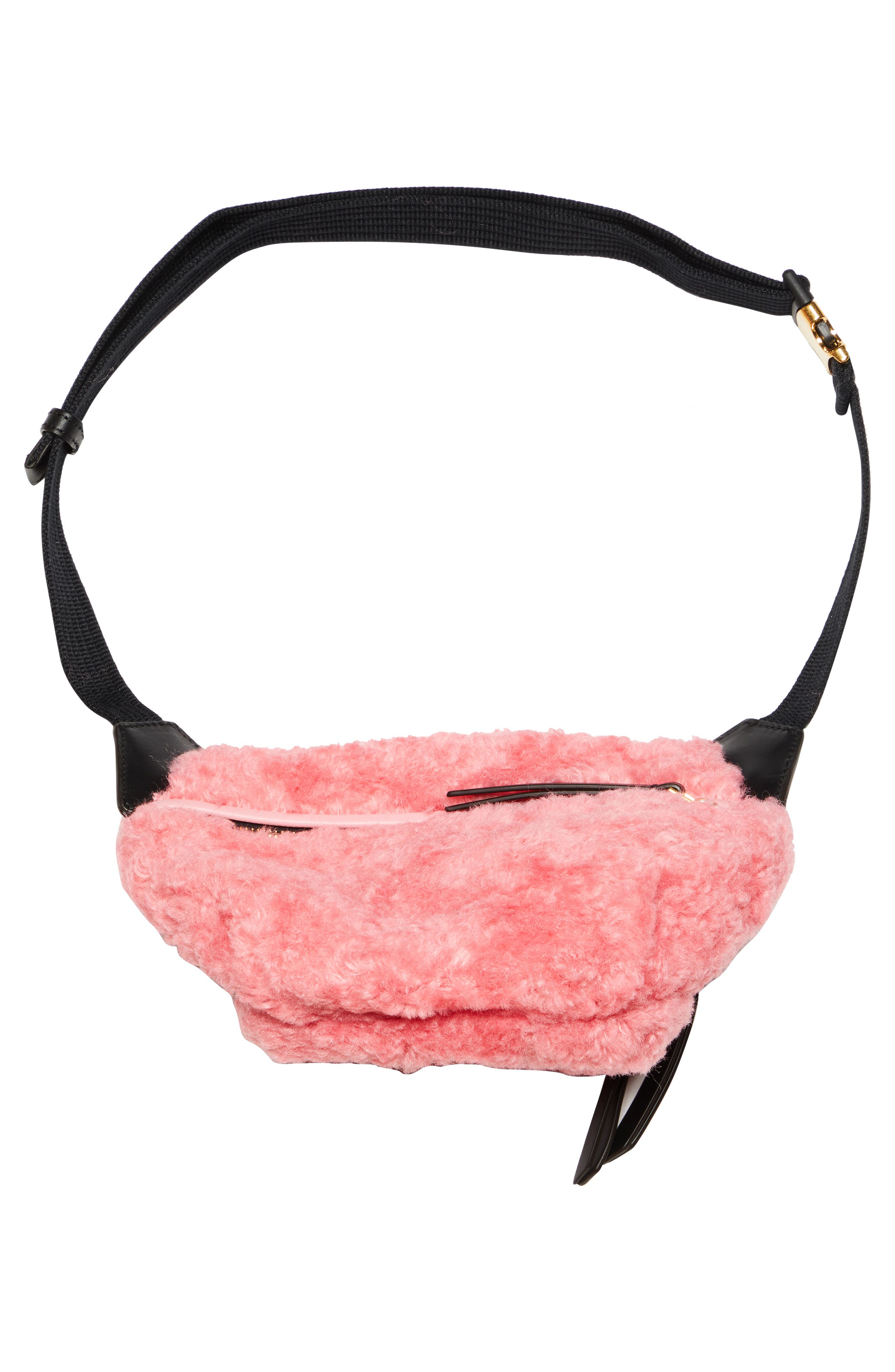 Moncler Felicie Faux Shearling Belt Bag, Alternate, color, 