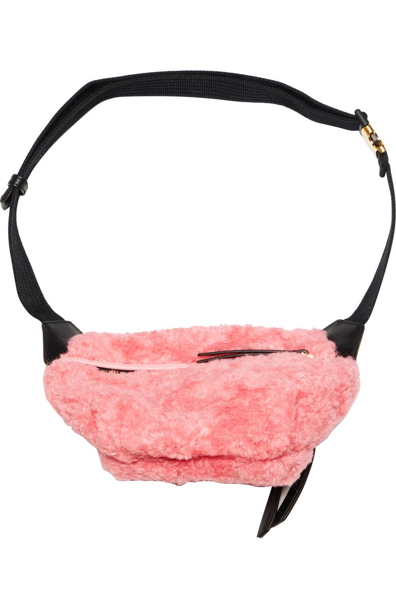 Moncler Felicie Faux Shearling Belt Bag, Alternate, color,