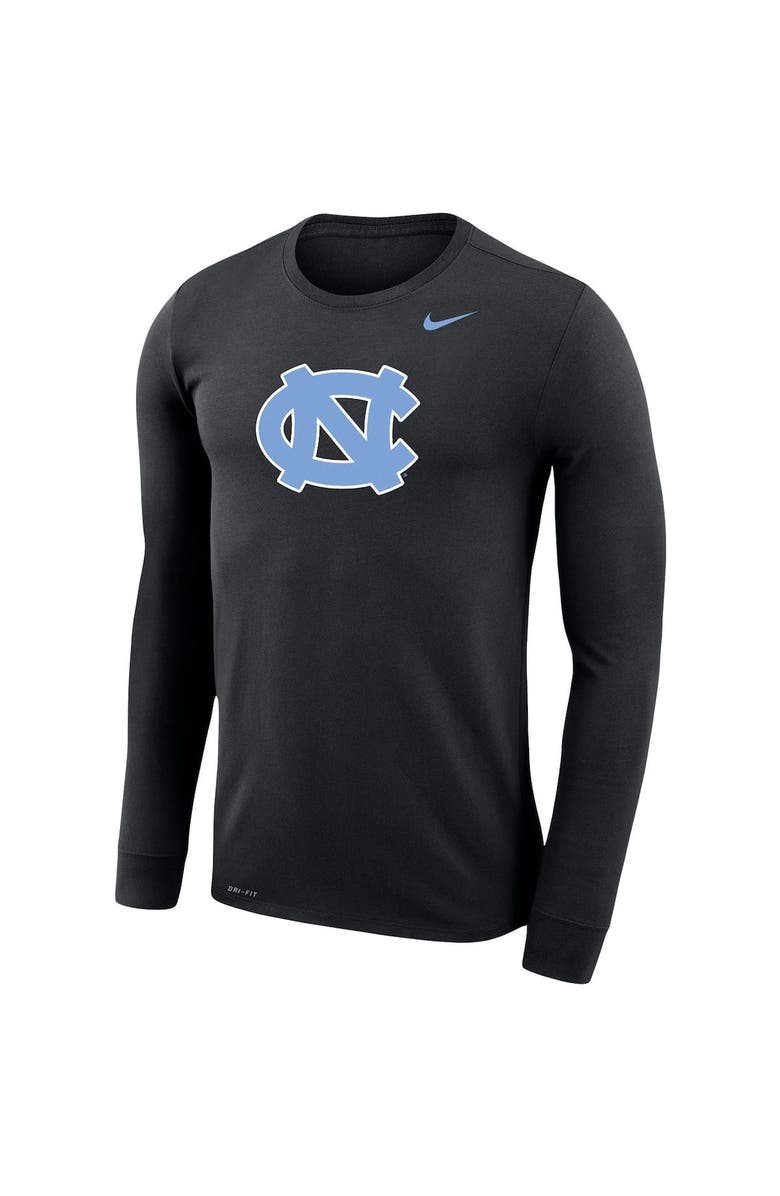 Nike Men's Nike Black North Carolina Tar Heels School Logo Legend Performance Long Sleeve T-Shirt, Alternate, color, 
