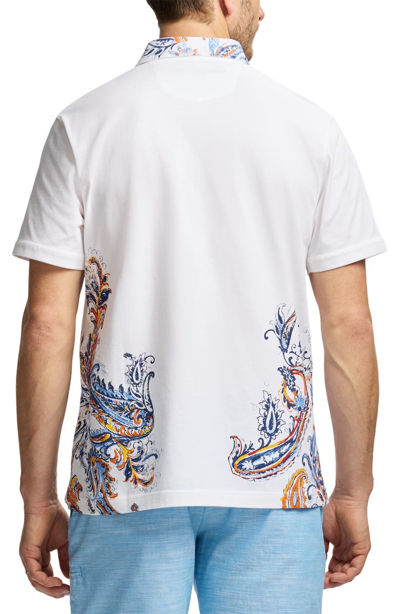 Robert Graham Paisley Short Sleeve Cotton Button-Up Shirt, Alternate, color, 