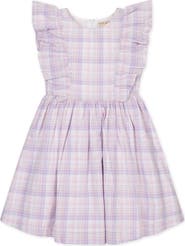 Hope & Henry Kids' Linen Flutter Sleeve Pinafore Dress