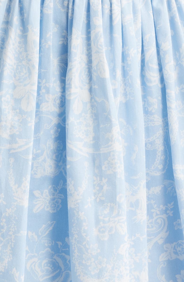 LoveShackFancy Ressie Lace Inset Cotton Mini Sundress, Alternate, color, Blue Cove