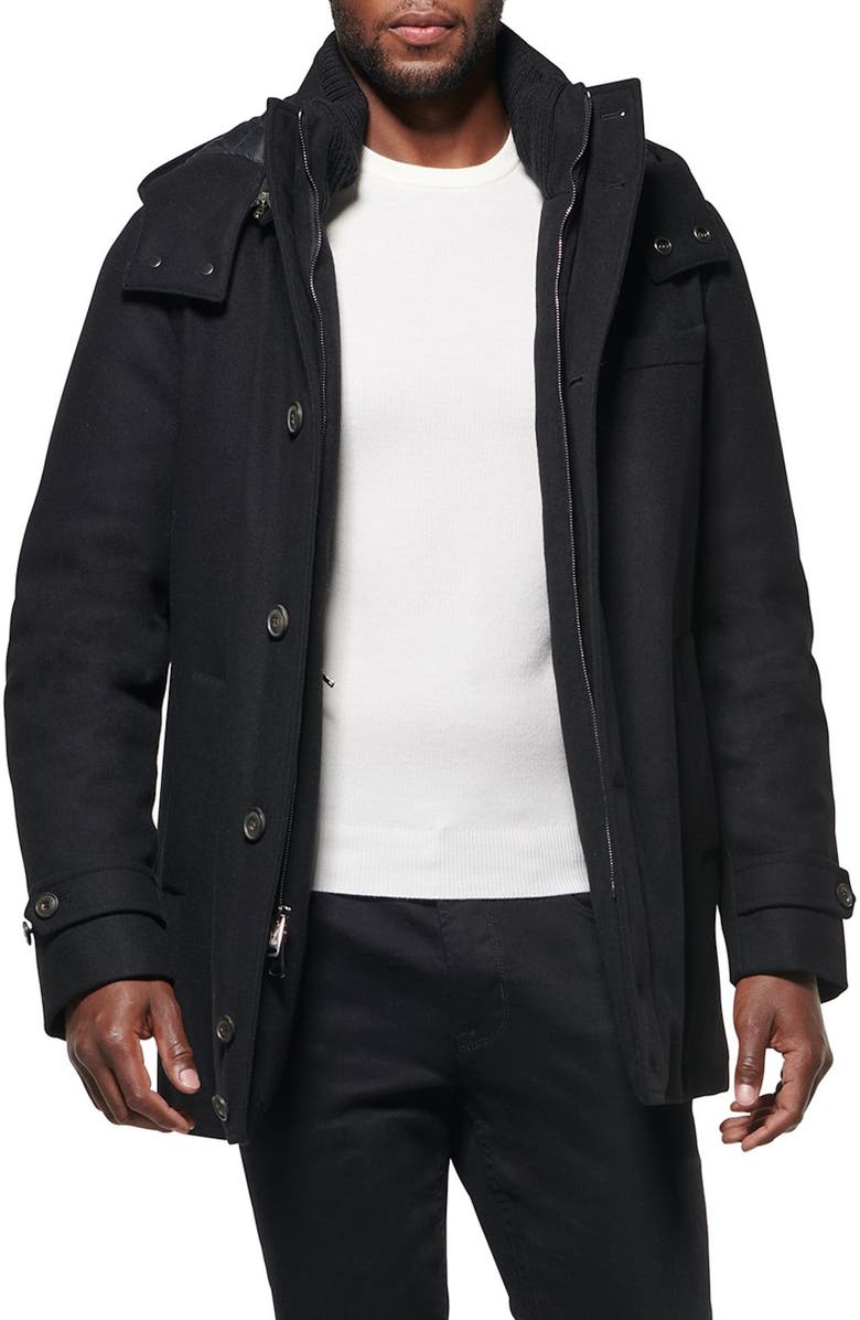 Norwegian Wool City Active Hooded Waterproof & Windproof 750 Fill Power Down Wool Blend Parka, Main, color, 